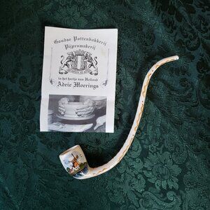 Vintage Hand-Crafted Dutch Pottery Pipe